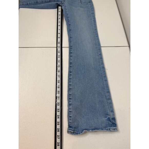 Loft High Rise Slim Flare Jeans 24 00 Stretch Blue Denim Bootcut Y2K Style - Picture 7 of 9